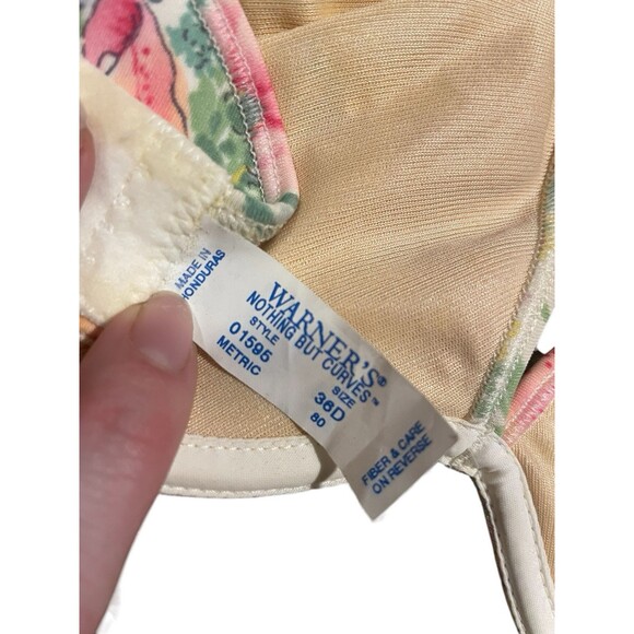 Warners Vintage Bra 36D No Padding Underwire Floral - Picture 5 of 5